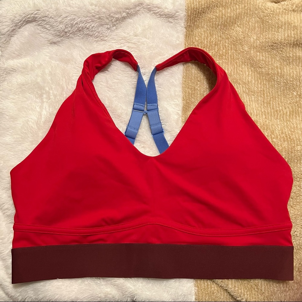 Red sports bra